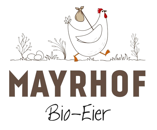 Logo der Familie Schlager, oben Huhn mit Pschorrpackerl und Text MAYRHOF