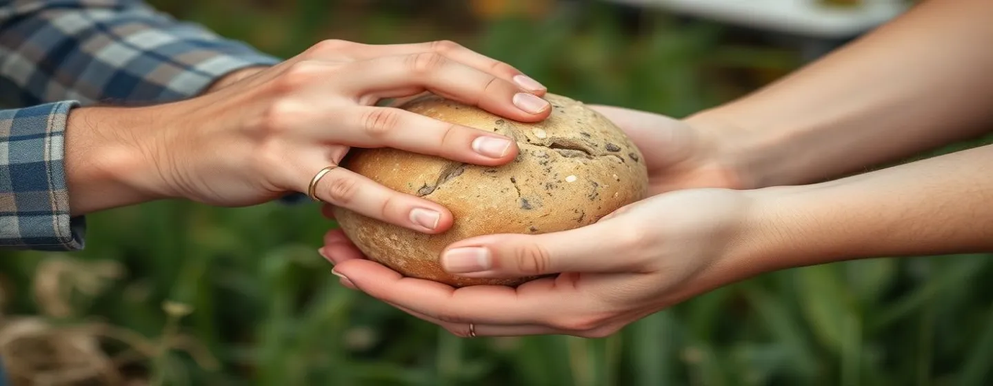 Hände halten Brot
