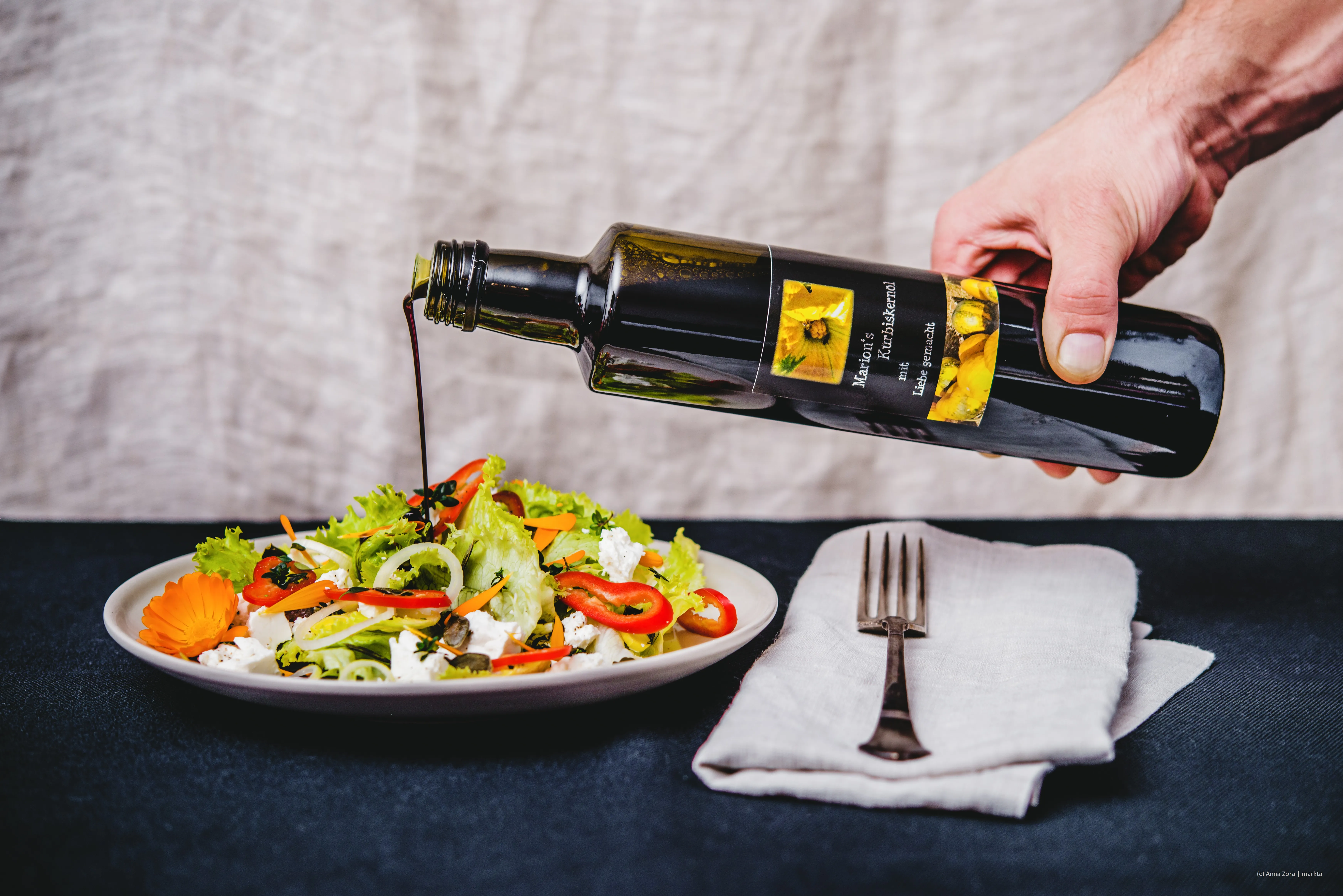Salat mit Kürbiskernöl