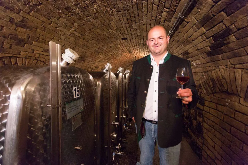 Herr Bauer im Weinkeller