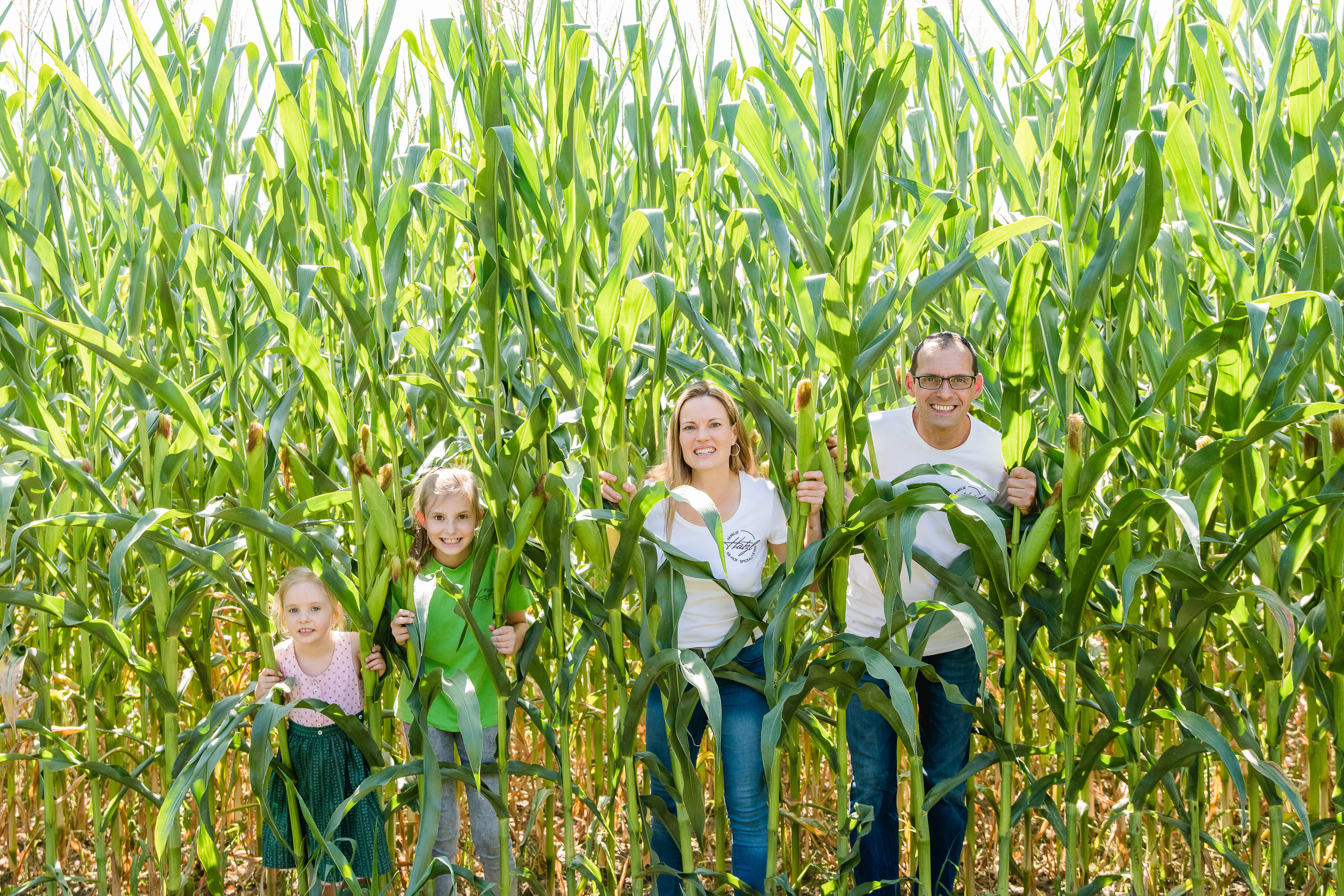 Familie im Mais