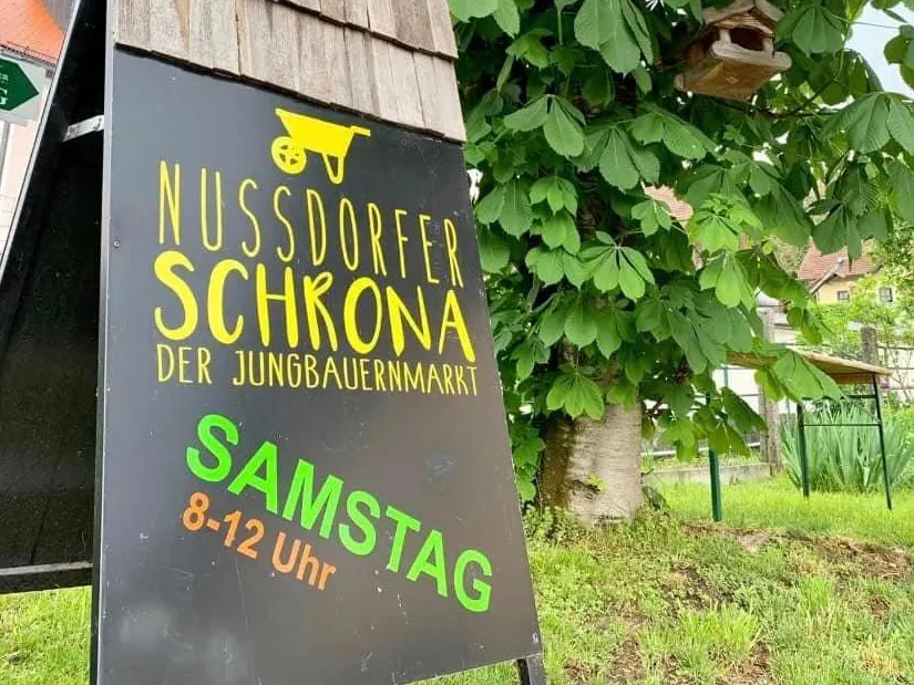 Plakatständer Nußdorfer Schrona